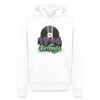 1996 Vintage Vinyl Records Birthday Gift Idea - Men’s Premium Organic Hoodie - white - Front - Nico (187cm)