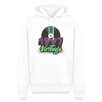 1997 Vintage Vinyl Records Birthday Gift Idea - Men’s Premium Organic Hoodie - white - Front - Nico (187cm)