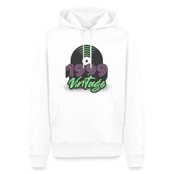 1999 Vintage Vinyl Records Birthday Gift Idea - Men’s Premium Organic Hoodie - white - Front - Nico (187cm)