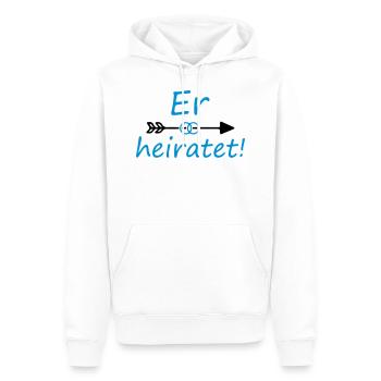 Er heiratet Junggesellenabschied Polterabend - Männer Premium Bio Hoodie - Weiß - Vorne - Nico (187cm)