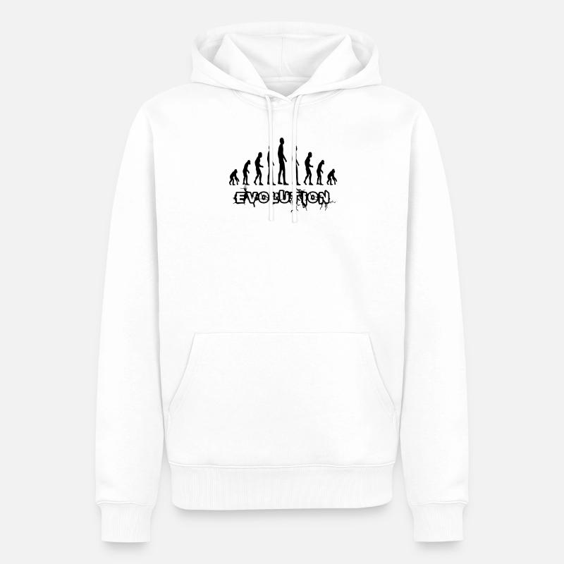 Evolution - Men’s Premium Organic Hoodie - white