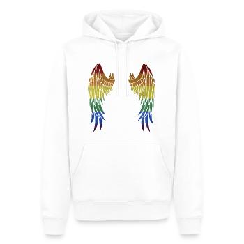 Gay Pride LGBT Wing Flag Gift Idea - Men’s Premium Organic Hoodie - white - Front - Nico (187cm)