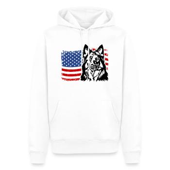 Chodský Pes US Amerika Fahne Hunde Hund Wilsigns - Männer Premium Bio Hoodie - Weiß - Vorne - Nico (187cm)