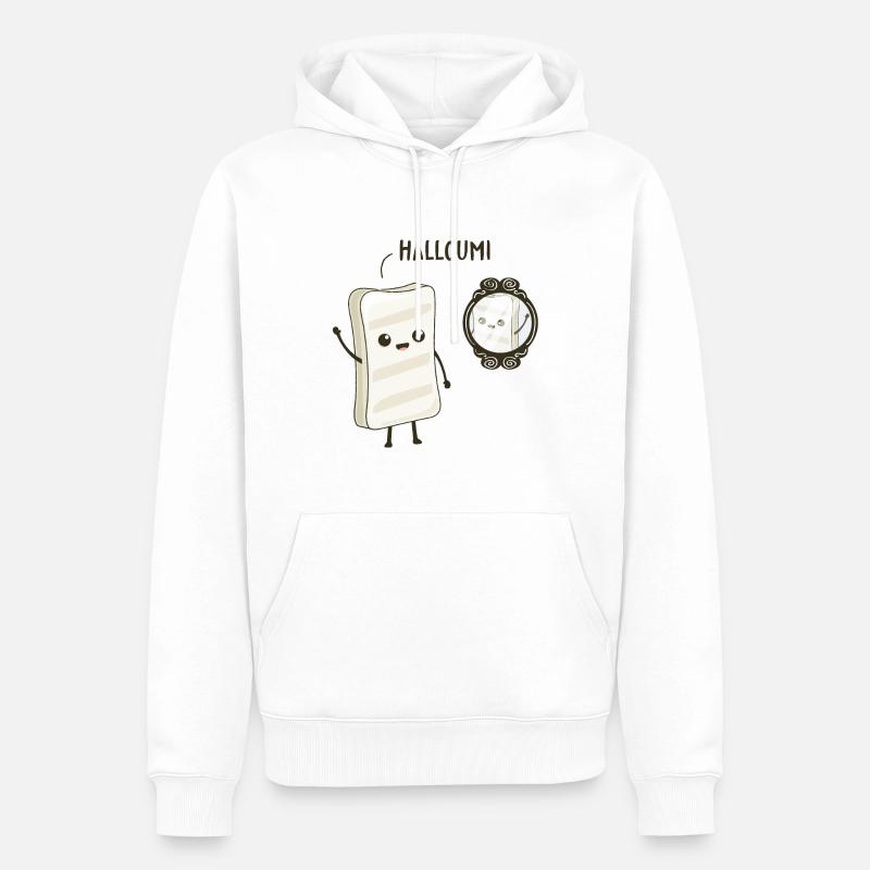 Halloumi - Sweat à capuche Premium bio Homme - blanc