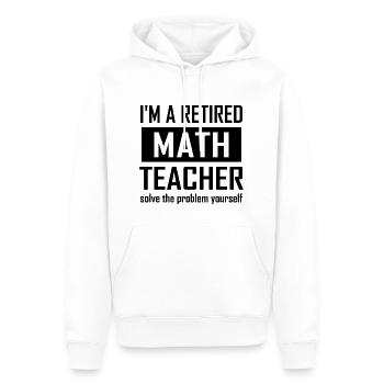 Professeur de mathématiques à la retraite - Sweat à capuche Premium bio Homme - blanc - Devant - Nico (187cm)