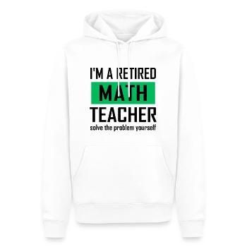 Professeur de mathématiques à la retraite - Sweat à capuche Premium bio Homme - blanc - Devant - Nico (187cm)