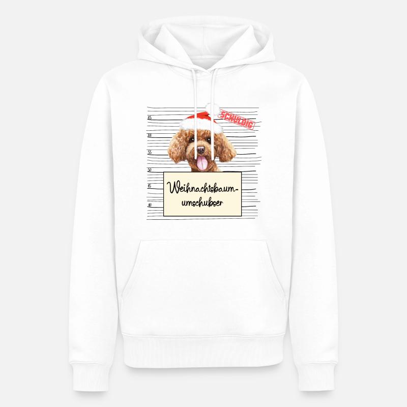 Weihnachtsbaum Umschubser Pudel - Männer Premium Bio Hoodie - Weiß