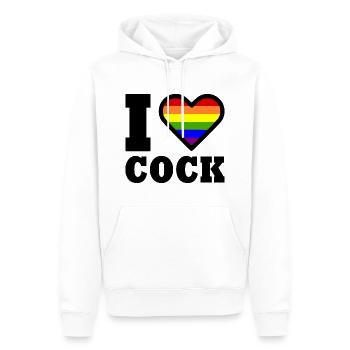 I love cock - Männer Premium Bio Hoodie - Weiß - Vorne - Nico (187cm)