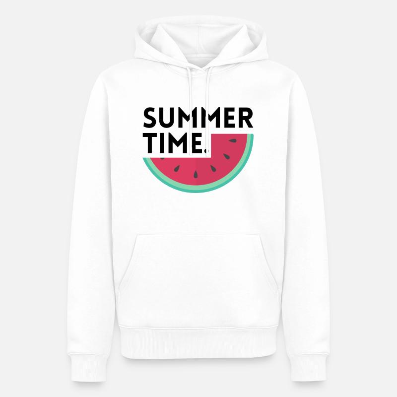 Summer time - Pastèque - Sweat à capuche Premium bio Homme - blanc