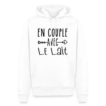 Paare mit Milch, Milchfans Geschenk - Männer Premium Bio Hoodie - Weiß - Vorne - Nico (187cm)