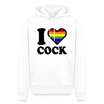I love cock - Männer Premium Bio Hoodie - Weiß - Vorne - Nico (187cm)