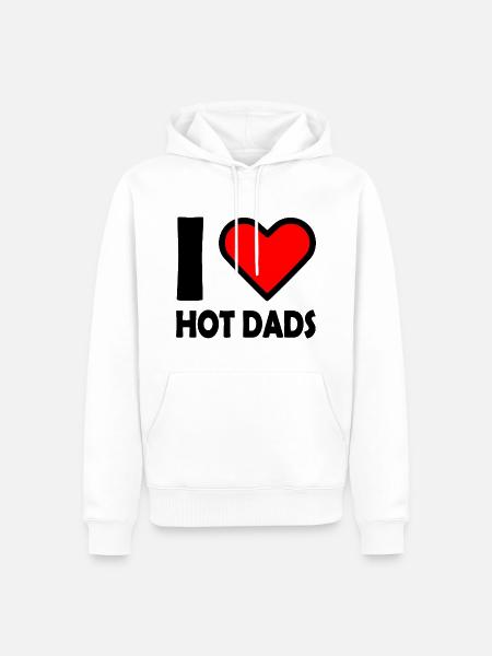 I love hot dads - Männer Premium Bio Hoodie - Weiß