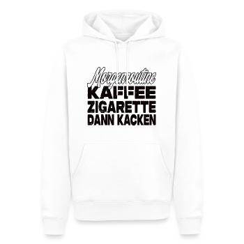 Kaffee Zigarette Dann Kacken - Lustiger Spruch - Männer Premium Bio Hoodie - Weiß - Vorne - Nico (187cm)