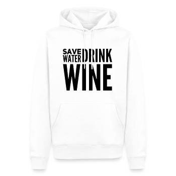 Save Water Drink Wine - Funny Wine Saying - Men’s Premium Organic Hoodie - white - Front - Nico (187cm)