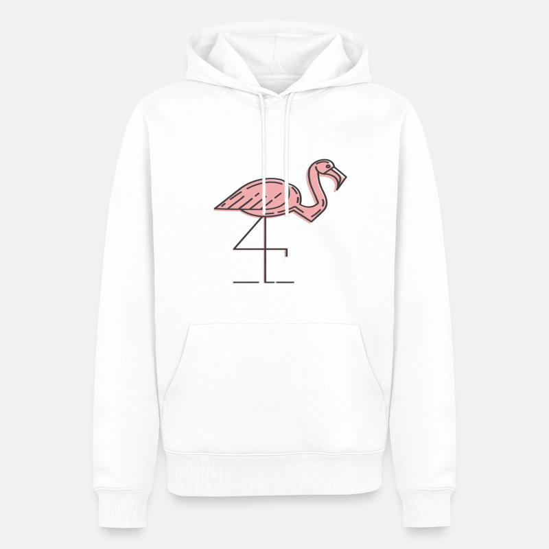 flamant - Sweat à capuche Premium bio Homme - blanc