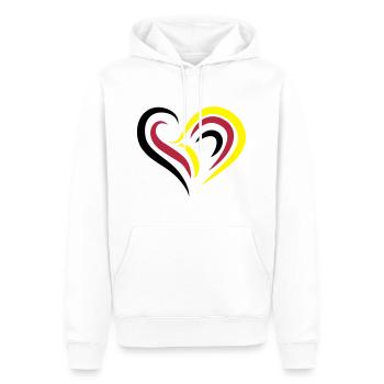 EM2018 DE (Herz) - Männer Premium Bio Hoodie - Weiß - Vorne - Nico (187cm)