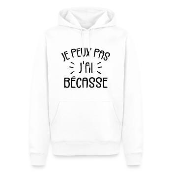 Je Peux Pas J'ai Bécasse Cadeau Humour Chasseur - Sweat à capuche Premium bio Homme - blanc - Devant - Nico (187cm)