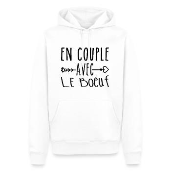 Paare mit Ochse, Ochse Fans Geschenk - Männer Premium Bio Hoodie - Weiß - Vorne - Nico (187cm)