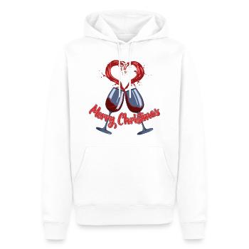 Frohe Weihnachten süßes Herz Cheers Weinglas Weihnachten - Männer Premium Bio Hoodie - Weiß - Vorne - Nico (187cm)