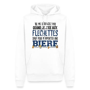 Fléchettes Bière Alcool Apéro Jeu Cadeau Humour - Sweat à capuche Premium bio Homme - blanc - Devant - Nico (187cm)