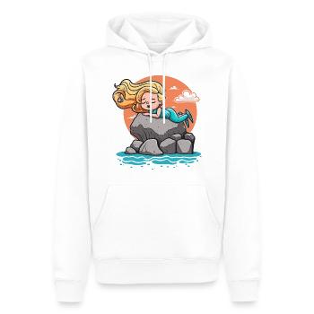Beauté en bord de mer - Sweat à capuche Premium bio Homme - blanc - Devant - Nico (187cm)