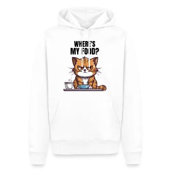 Lustige Katze hat Hunger - Männer Premium Bio Hoodie - Weiß - Vorne - Nico (187cm)