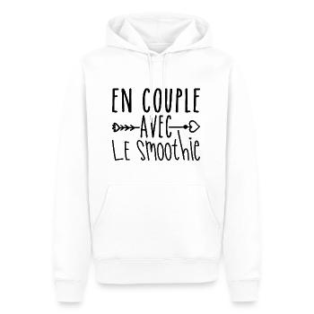 En Couple avec Smoothie, cadeau Fans de Smoothie - Sweat à capuche Premium bio Homme - blanc - Devant - Nico (187cm)