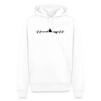 Rowing Heartbeat, single scull, Aviron - Sweat à capuche Premium bio Homme - blanc - Devant - Nico (187cm)