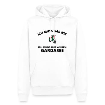 Gardasee - Männer Premium Bio Hoodie - Weiß - Vorne - Nico (187cm)