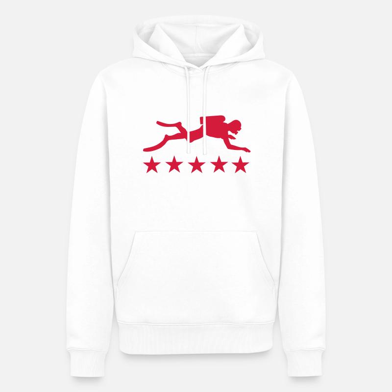 plongeur - Sweat à capuche Premium bio Homme - blanc
