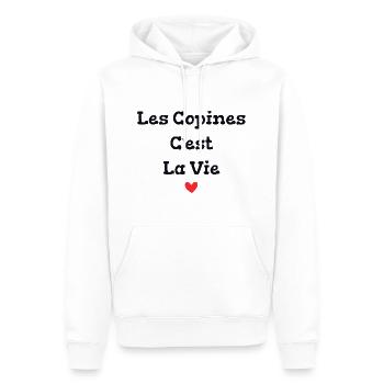 les copines c'est la vie - Sweat à capuche Premium bio Homme - blanc - Devant - Nico (187cm)