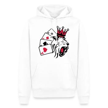 König König Poker Lion1 - Männer Premium Bio Hoodie - Weiß - Vorne - Nico (187cm)