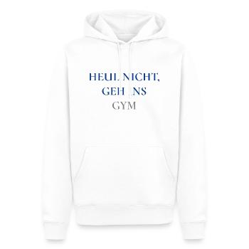 Heul nicht geh ins gym - Männer Premium Bio Hoodie - Weiß - Vorne - Nico (187cm)