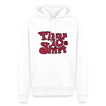 Ce T-shirt 70, les années 70 Rugissants - Sweat à capuche Premium bio Homme - blanc - Devant - Nico (187cm)