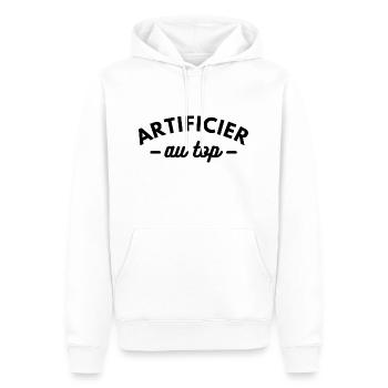 Artificier au top - Sweat à capuche Premium bio Homme - blanc - Devant - Nico (187cm)