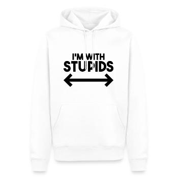 I'm With Stupids - Funny - Männer Premium Bio Hoodie - Weiß - Vorne - Nico (187cm)