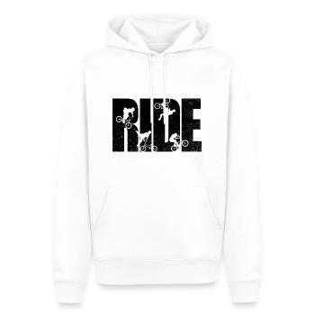 BMX Rider Ride Bicycle Retro Urban - Men’s Premium Organic Hoodie - white - Front - Nico (187cm)