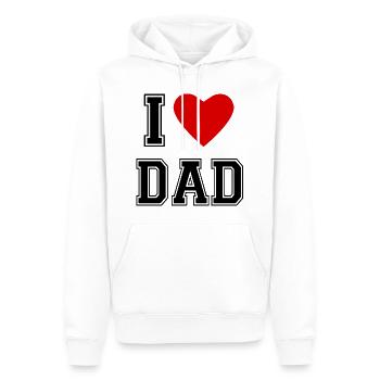 I LOVE DAD - Sweat à capuche Premium bio Homme - blanc - Devant - Nico (187cm)