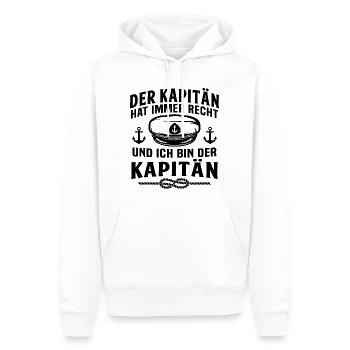 ich bin der kapitän - Männer Premium Bio Hoodie - Weiß - Vorne - Nico (187cm)