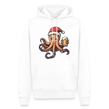 Oktopus Weihnachten Bier - Männer Premium Bio Hoodie - Weiß - Vorne - Nico (187cm)