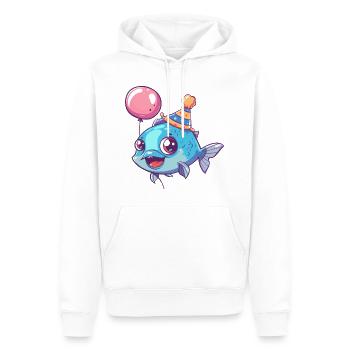 Piranha Fische Geburtstag Comic Niedlich - Männer Premium Bio Hoodie - Weiß - Vorne - Nico (187cm)