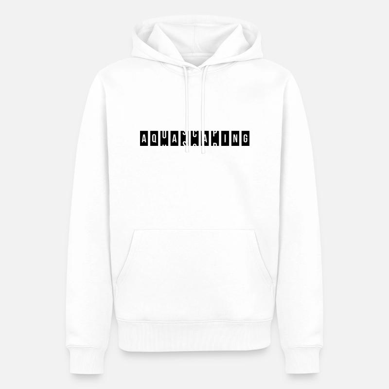 Aquascaping Fish Keeping Rolling Text - Männer Premium Bio Hoodie - Weiß