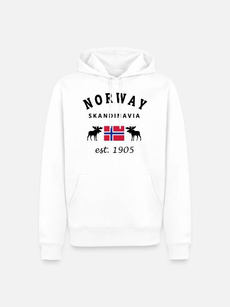 Norway - Männer Premium Bio Hoodie - Weiß