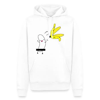 Banana - banana naked - nackte Banane - striptease - Männer Premium Bio Hoodie - Weiß - Vorne - Nico (187cm)