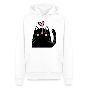 Katze Katzen Mietze Liebeskatze als Geschenk - Männer Premium Bio Hoodie - Weiß - Vorne - Nico (187cm)