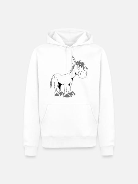 donkey sad tired animal muli nature quadruped muli - Men’s Premium Organic Hoodie - white