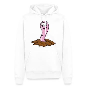Regenwurm - Männer Premium Bio Hoodie - Weiß - Vorne - Nico (187cm)