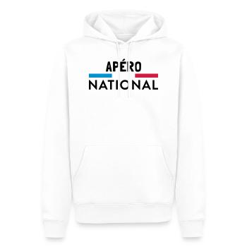 apero nationnal - Sweat à capuche Premium bio Homme - blanc - Devant - Nico (187cm)