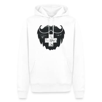 Barbe hipster suisse - Sweat à capuche Premium bio Homme - blanc - Devant - Nico (187cm)