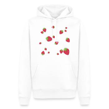Fraises - Sweat à capuche Premium bio Homme - blanc - Devant - Nico (187cm)